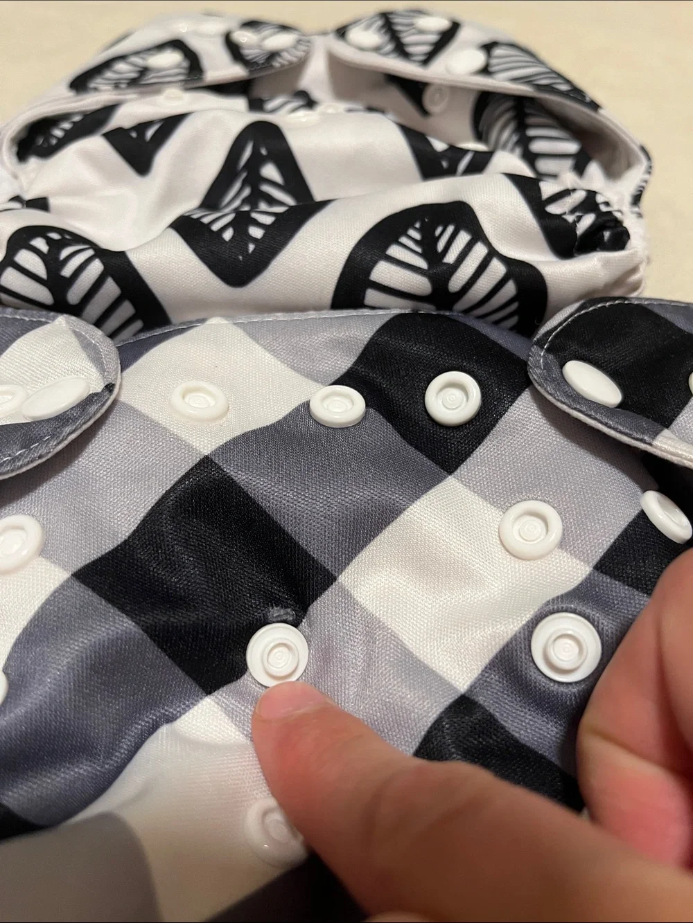 Nora’s Nursery | Adjustable Black & White Patterned Cloth Diaper Lot